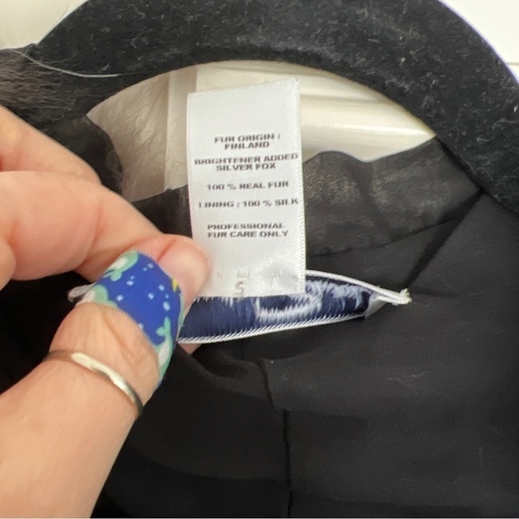 Oscar de la Renta fur and silk capelet - Picture 4 of 6